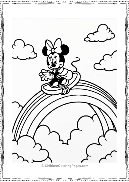 Minnie Mouse Sliding Down A Rainbow Free PDF Printable