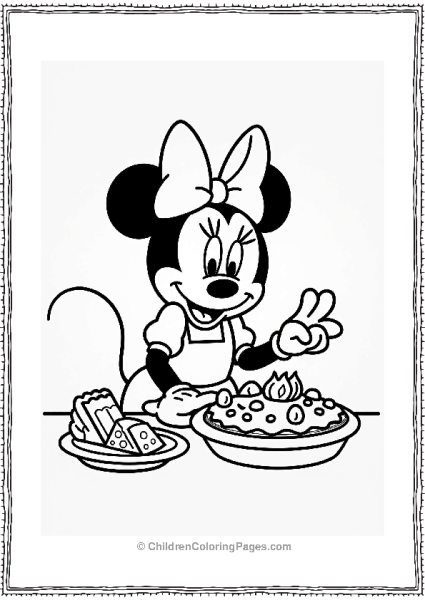 Minnie Mouse With A Fruit Pie Free PDF Printable