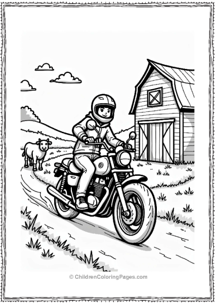 Motorcycle Adventure On The Farm Free PDF Printable