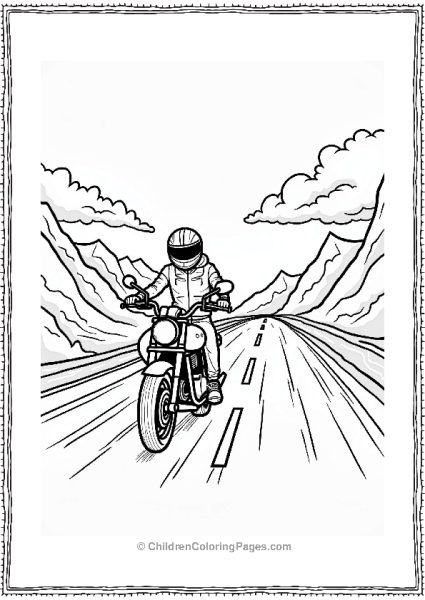 Motorcycle Adventure On The Highway Free PDF Printable