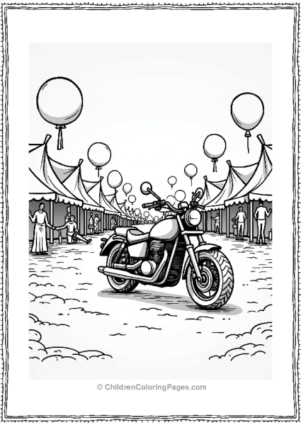 Motorcycle Festival Ground Scene Free PDF Printable