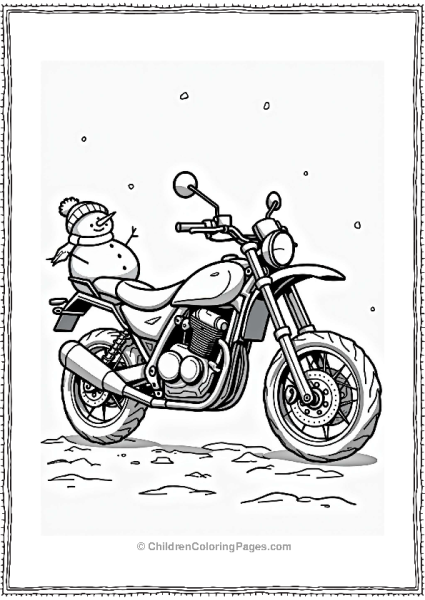 Motorcycle In A Winter Wonderland Free PDF Printable