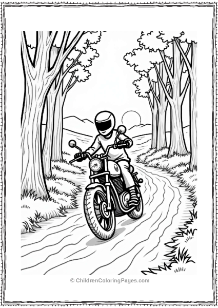 Motorcycle Ride Through The Woods Free PDF Printable