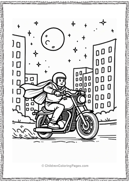 Motorcycle Rider Under A Starry Sky Free PDF Printable