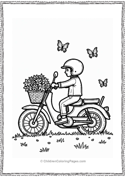 Motorcycle Spring Ride With Flowers Free PDF Printable