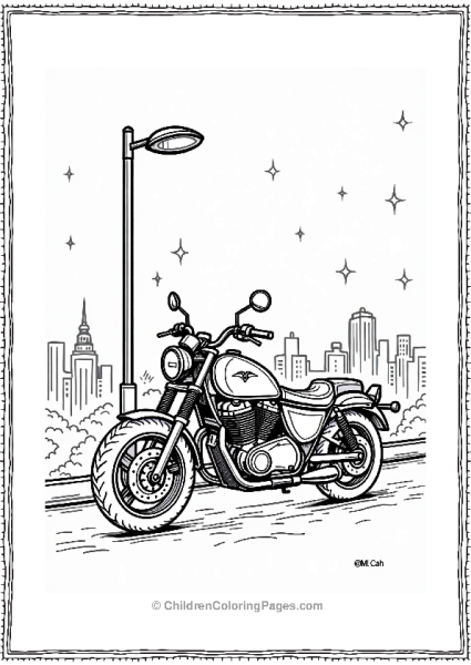 Motorcycle Under A Starry Skyline Free PDF Printable