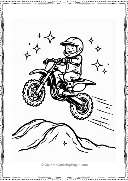 Motorcyclist Gliding Over A Ramp Free PDF Printable