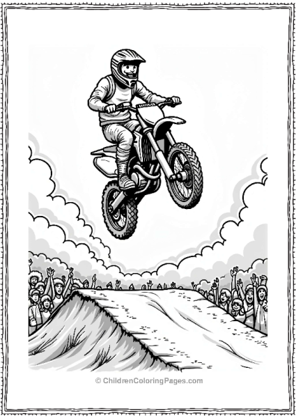 Motorcyclist Jumping Through The Air Free PDF Printable