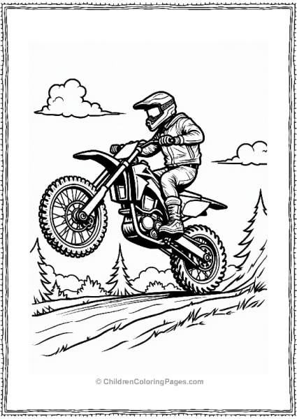 Motorcyclist Performing A Trick Free PDF Printable