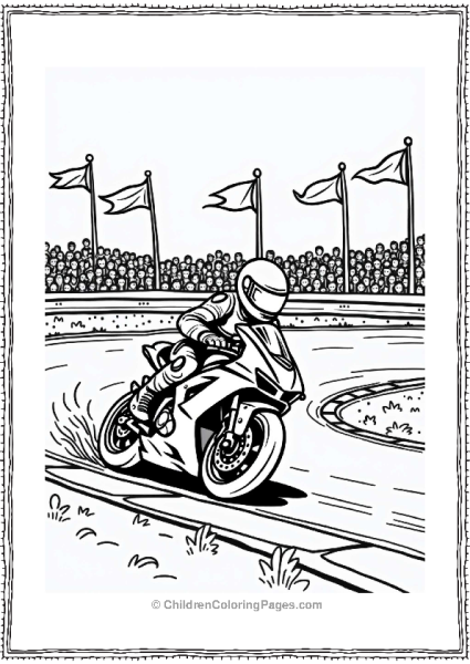 Motorcyclist Racing At The Track Free PDF Printable