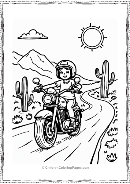 Motorcyclist Riding Through The Desert Free PDF Printable