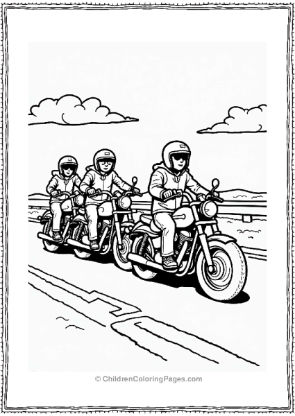 Motorcyclists Riding On Open Highway Free PDF Printable