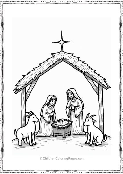 Christmas Nativity Scene With Mary And Joseph Free PDF Printable