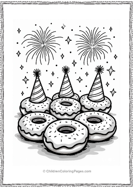 New Year’s Eve Celebration Donuts Free PDF Printable