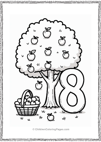 Numberblocks Eight Picking Apples Free PDF Printable