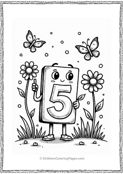 Numberblocks Five In A Flower Garden Free PDF Printable