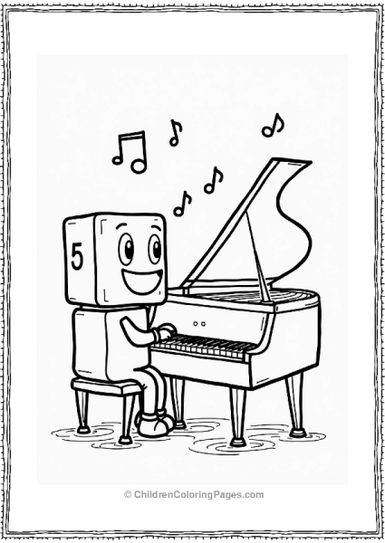 Numberblocks Five Playing Piano Free PDF Printable