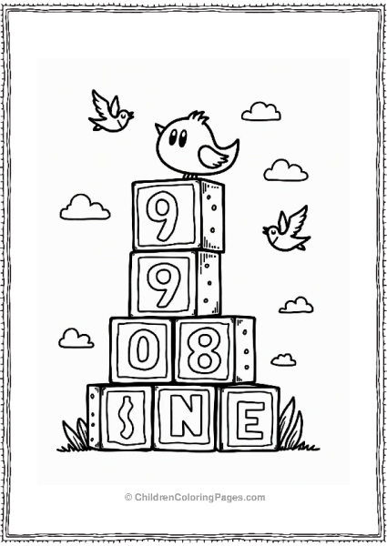 Numberblocks Nine Building A Tower Free PDF Printable