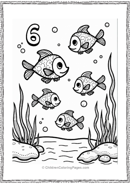 Numberblocks Six With Colorful Fish Free PDF Printable