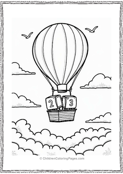 Numberblocks Thirteen And Fourteen In A Sunset Hot Air Balloon Free PDF Printable