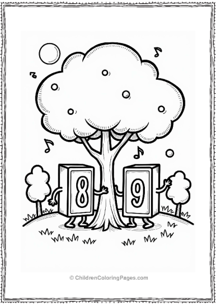 Numberblocks 8 And 9 Dancing Under A Tree Free PDF Printable