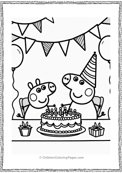 Peppa Pig At A Birthday Party Free PDF Printable