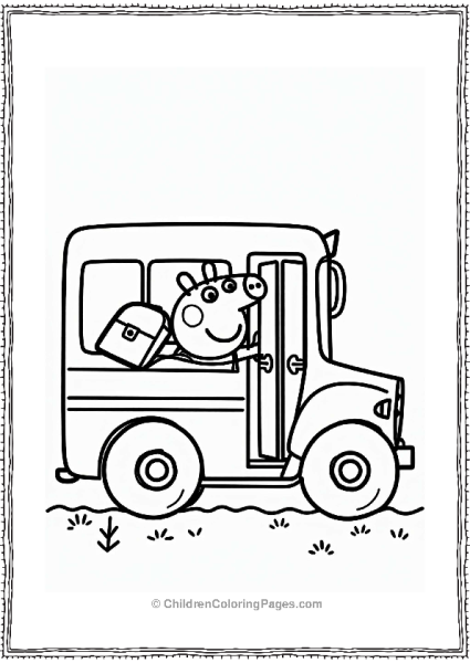 Peppa Pig Boarding The School Bus Free PDF Printable