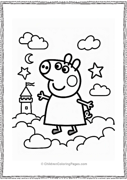 Peppa Pig In A Cloud Castle Free PDF Printable