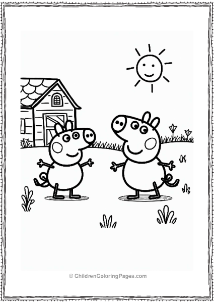 Peppa Pig Meets A Friendly Cow Free PDF Printable