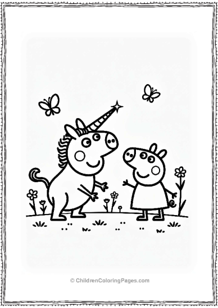 Peppa Pig Meets The Magical Unicorn Free PDF Printable