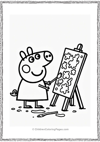 Peppa Pig Painting Joyfully Free PDF Printable