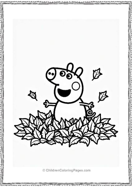 Peppa Pig Playing In Autumn Leaves Free PDF Printable