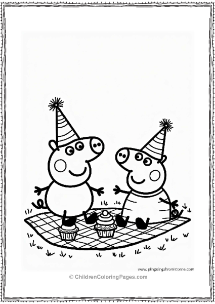 Peppa Pig With A Party Hat Free PDF Printable