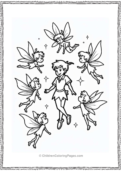 Peter Pan And The Fairies Free PDF Printable