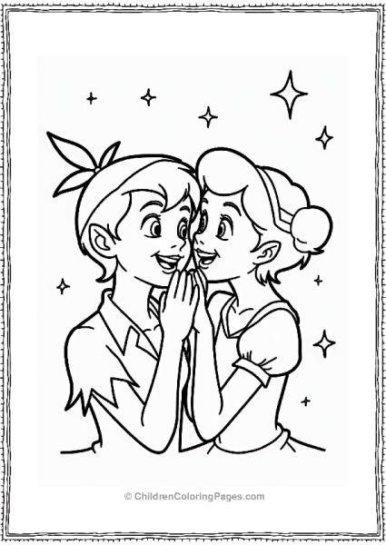 Peter Pan And Wendy Sharing A Secret Free PDF Printable