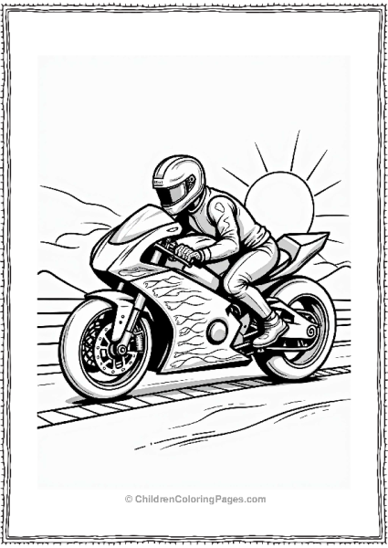 Racing Motorcycle On The Starting Line Free PDF Printable