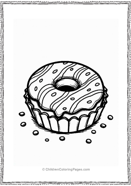 Rainbow Icing Donut On Cupcake Liner Free PDF Printable