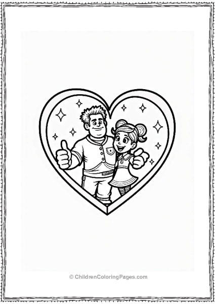 Wreck It Ralph And Vanellope In A Heart Free PDF Printable