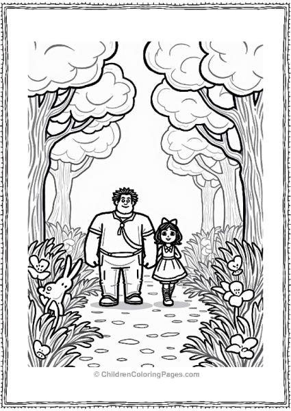 Wreck It Ralph And Vanellope In A Magical Forest Free PDF Printable