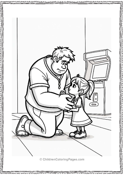 Wreck It Ralph Comforting Vanellope In The Arcade Free PDF Printable