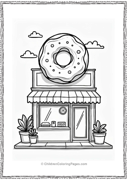 Retro Donut Shop Front Free PDF Printable