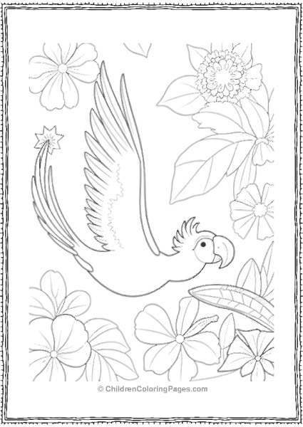 Rio Coloring Page Jewel In Rio With Flowers Free PDF Printable