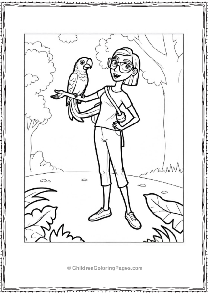 Rio Linda With Her Parrot Friend Free PDF Printable