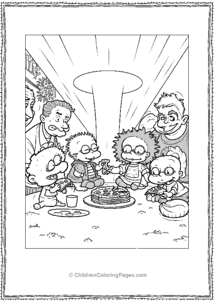 Rugrats Characters Eating Pizza Free PDF Printable