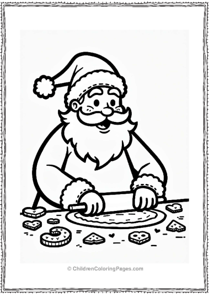 Christmas Santa Claus Baking Cookies Free PDF Printable