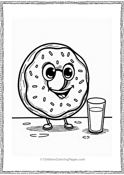 Smiling Donut With Milk Free PDF Printable