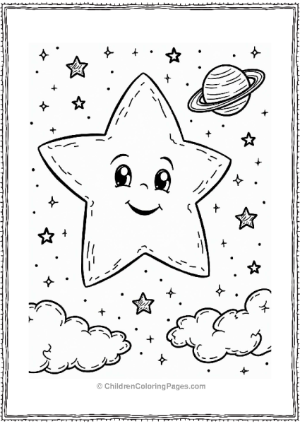 Smiling Star In A Twinkling Solar System Free PDF Printable