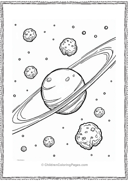 Solar System Asteroid Belt With Spaceship Free PDF Printable