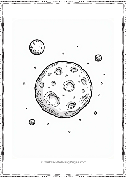 Solar System Asteroid With Craters And Moon Free PDF Printable