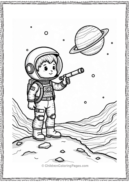 Solar System Astronaut On Asteroid Watching Planets Free PDF Printable